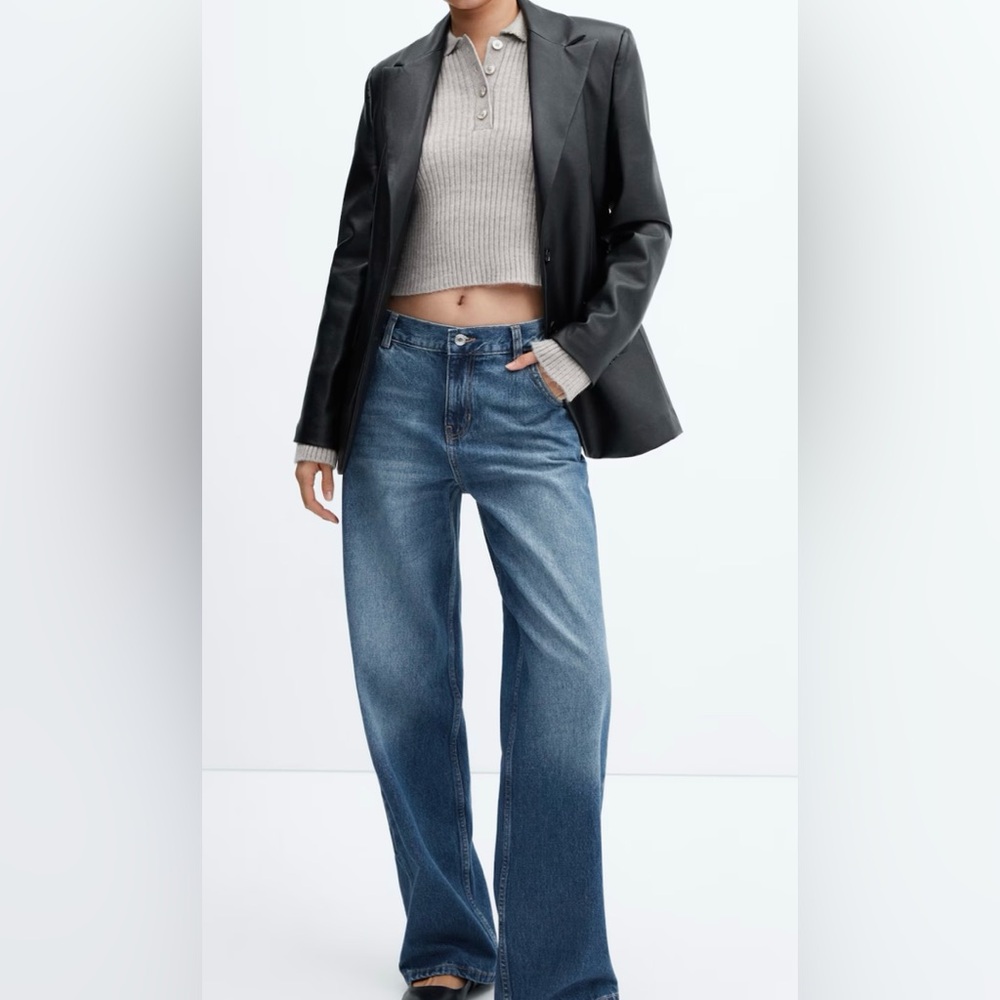 Mango Low Waist Wide Leg Women's Jeans